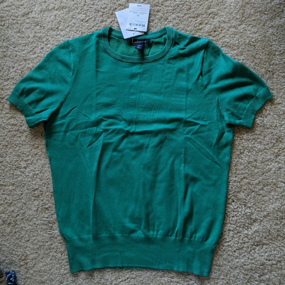 NWT Lands' End short sleeve sweater shell